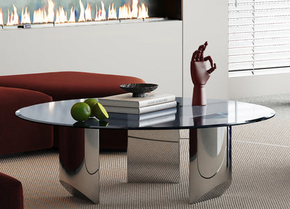 Whiteline Modern Living Naomi Coffee Table in Silver Color - CT1934 - MyBBQDirect