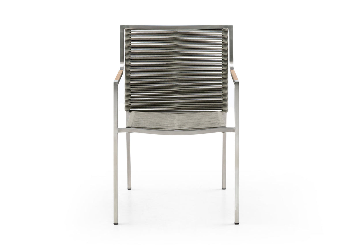 Whiteline Modern Living Rhea Outdoor Dining Armchair - DAC1834-LBRN - MyBBQDirect