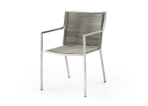 Whiteline Modern Living Rhea Outdoor Dining Armchair - DAC1834-LBRN - MyBBQDirect