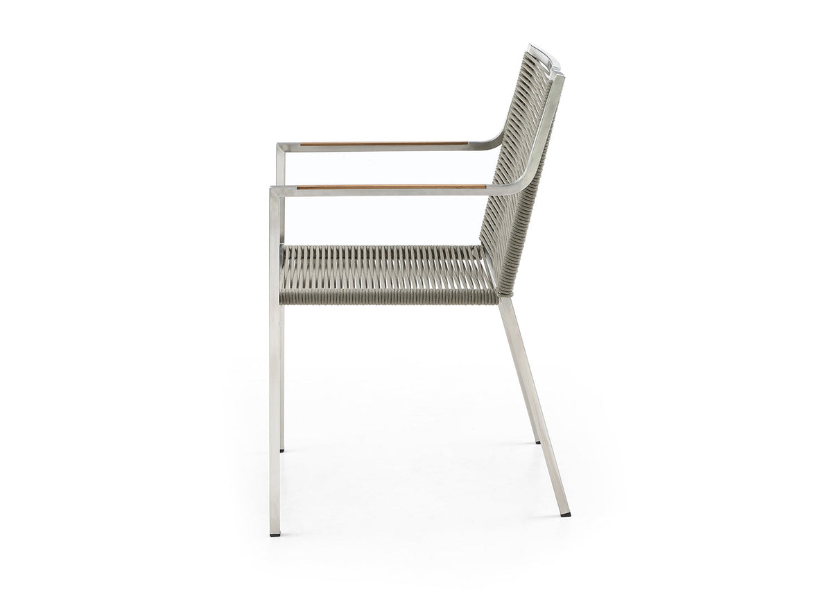 Whiteline Modern Living Rhea Outdoor Dining Armchair - DAC1834-LBRN - MyBBQDirect