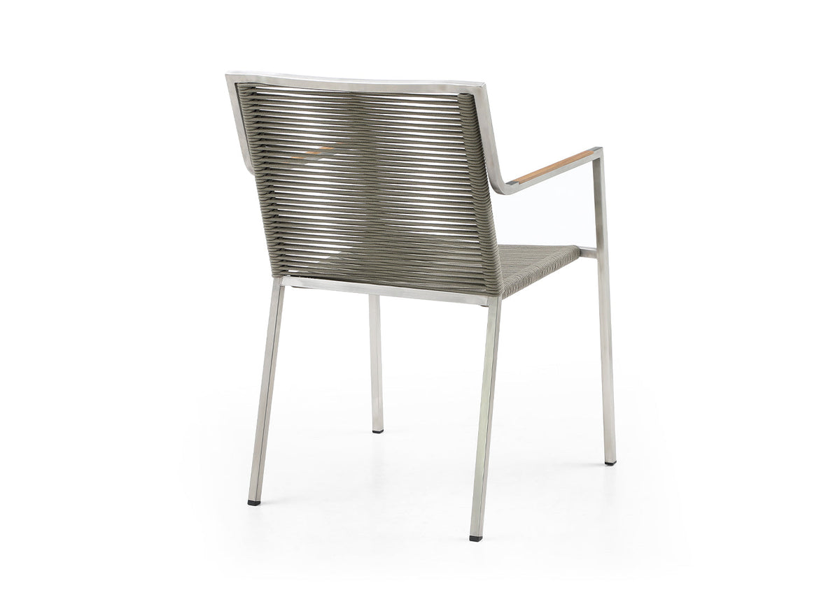 Whiteline Modern Living Rhea Outdoor Dining Armchair - DAC1834-LBRN - MyBBQDirect