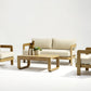 Whiteline Modern Living Sally 4 Piece Outdoor Lounge Set in Beige Color - COL2005