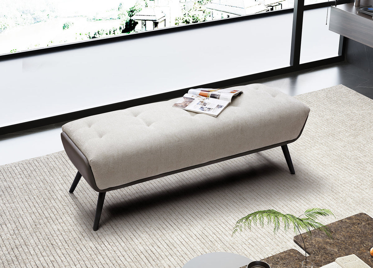 Whiteline Modern Living Teddy Bench in Beige Color - BN1846 - MyBBQDirect