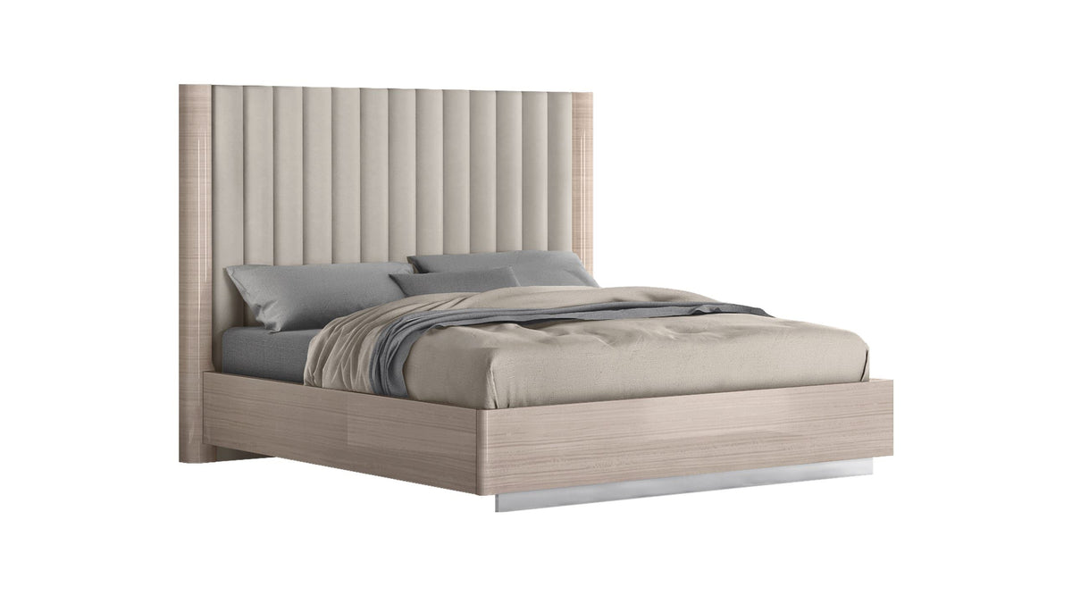 Whiteline Modern Living Waves Bed Queen In Beige Colour - BQ1753 - MyBBQDirect