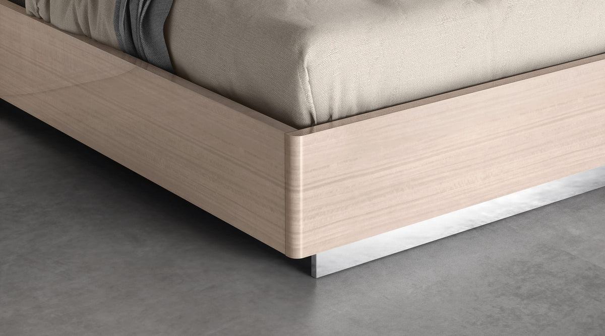 Whiteline Modern Living Waves Bed Queen In Beige Colour - BQ1753 - MyBBQDirect