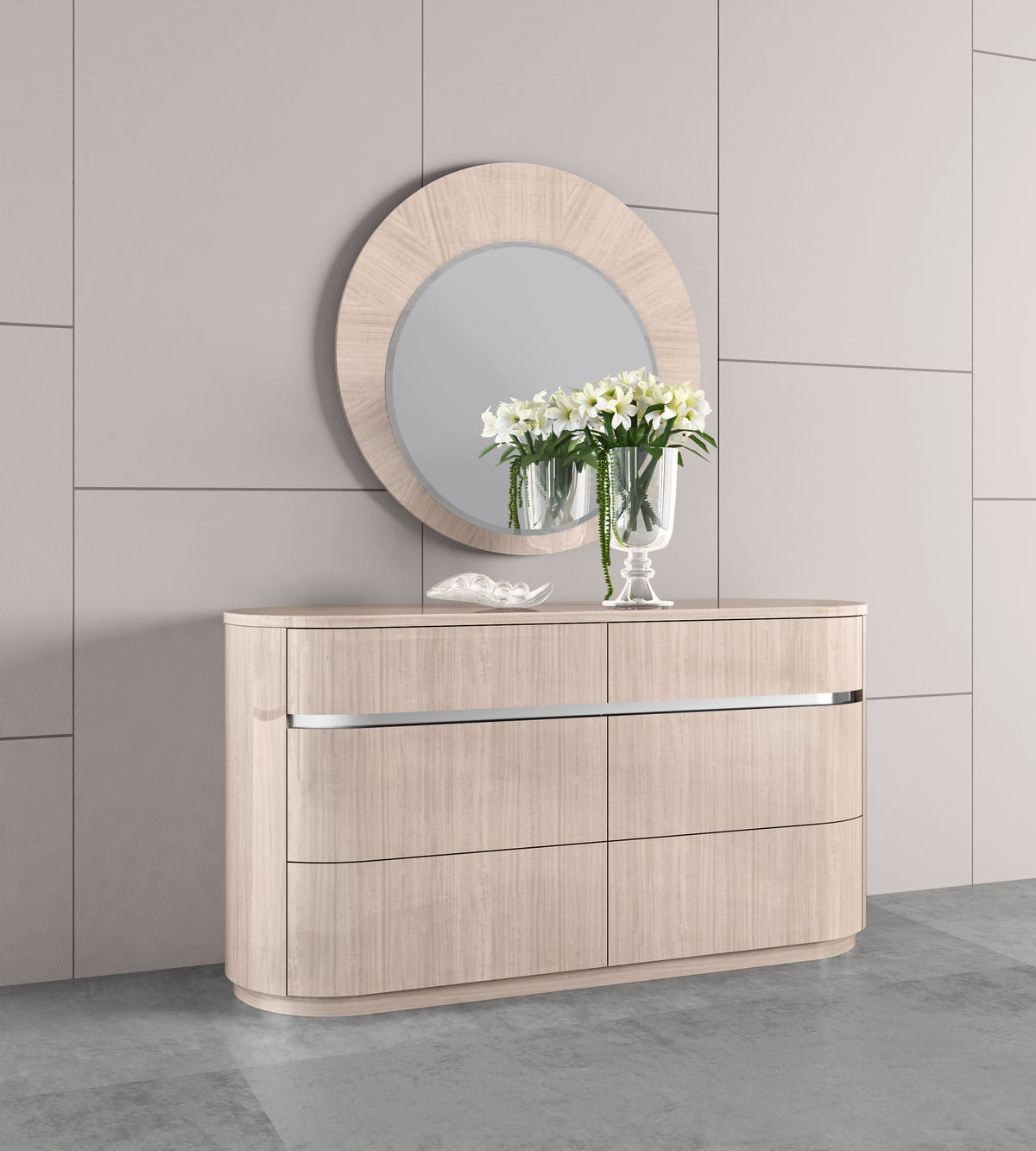 Whiteline Modern Living Waves Round Mirror - MR1753 - MyBBQDirect