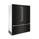 ZLINE 60" Autograph Edition 32.2 cu. ft. Built-in 4-Door French Door Refrigerator with Internal Water and Ice Dispenser in Black Stainless Steel with Champagne Bronze Accents RBIVZ-BS-60-CB