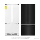 ZLINE 36" 19.6 cu. ft. Built-In 3-Door French Door Freezer Refrigerator with Internal Water and Ice Dispenser in Black Stainless Steel RBIV-BS-36