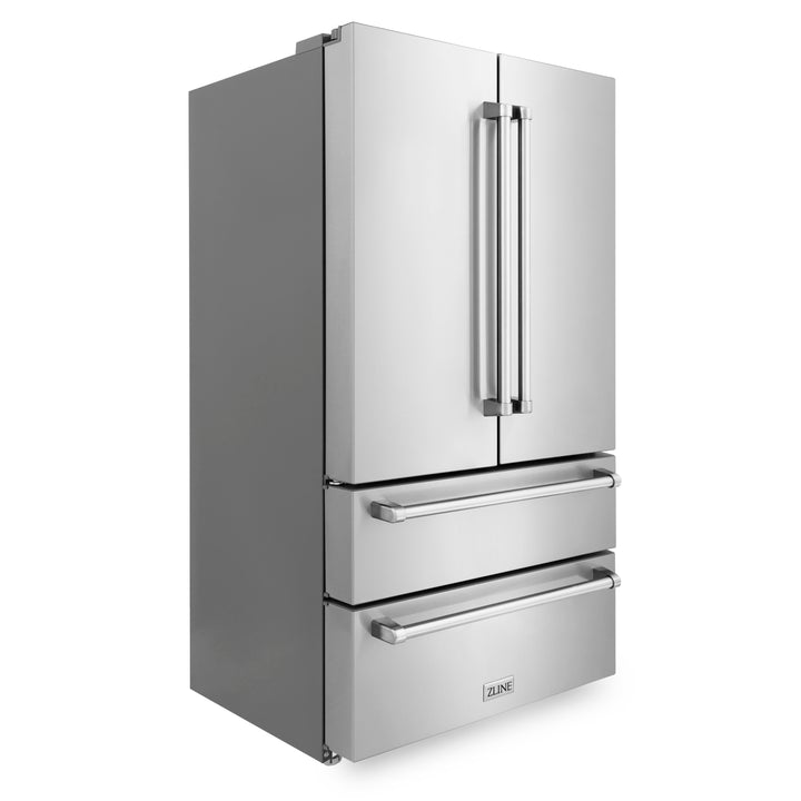 ZLINE 36 in. 22.5 cu. ft Built-in French Door Refrigerator with Ice Maker in Fingerprint Resistant Stainless Steel (RFM-36)