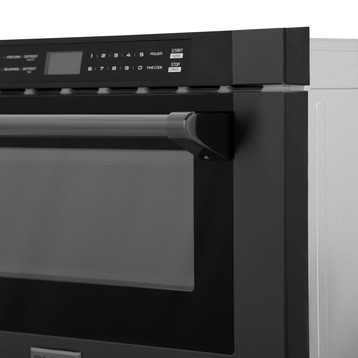 ZLINE 24" 1.2 cu. ft. Built-in Microwave Drawer with a Traditional Handle in Black Stainless Steel MWD-1-BS-H