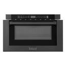 ZLINE 24" 1.2 cu. ft. Built-in Microwave Drawer with a Traditional Handle in Black Stainless Steel MWD-1-BS-H