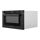 ZLINE 24" 1.2 cu. ft. Built-in Microwave Drawer with a Traditional Handle in Black Stainless Steel MWD-1-BS-H
