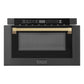 ZLINE Autograph Edition 24" 1.2 cu. ft. Built-in Microwave Drawer in Black Stainless Steel and Champagne Bronze Accents MWDZ-1-BS-H-CB