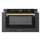 ZLINE Autograph Edition 24" 1.2 cu. ft. Built-in Microwave Drawer in Black Stainless Steel and Gold Accents MWDZ-1-BS-H-G