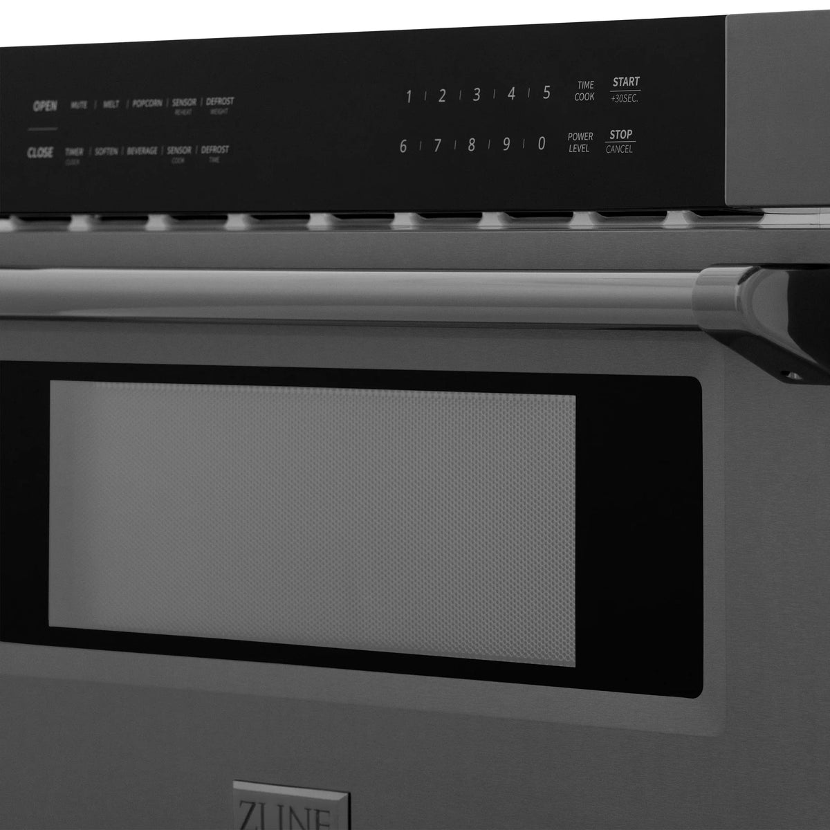 ZLINE 30" Microwave Drawer in Black Stainless Steel with Traditional Handle MWD-30-BS