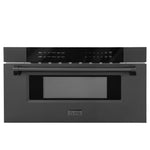 ZLINE 30" Microwave Drawer in Black Stainless Steel with Traditional Handle MWD-30-BS