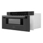 ZLINE 30" Microwave Drawer in Black Stainless Steel with Traditional Handle MWD-30-BS