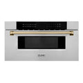 ZLINE Autograph Edition 30" 1.2 cu. ft. Built-In Microwave Drawer in Stainless Steel with Accents MWDZ-30