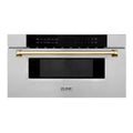 ZLINE Autograph Edition 30" 1.2 cu. ft. Built-In Microwave Drawer in Stainless Steel with Accents MWDZ-30