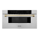 ZLINE Autograph Edition 30" 1.2 cu. ft. Built-In Microwave Drawer in Stainless Steel with Accents MWDZ-30