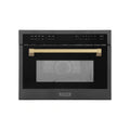 ZLINE Autograph Edition 24" 1.6 cu ft. Built-in Convection Microwave Oven in Black Stainless Steel with Accents MWOZ-24-BS