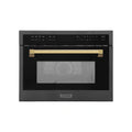 ZLINE Autograph Edition 24" 1.6 cu ft. Built-in Convection Microwave Oven in Black Stainless Steel with Accents MWOZ-24-BS