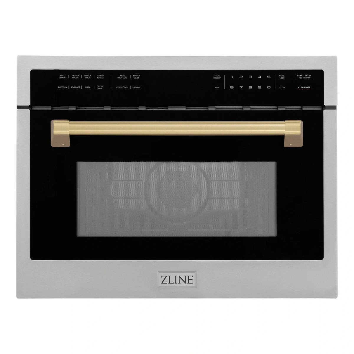 ZLINE Autograph Edition 24" 1.6 cu ft. Built-in Convection Microwave Oven in Stainless Steel with Accents MWOZ-24