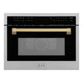 ZLINE Autograph Edition 24" 1.6 cu ft. Built-in Convection Microwave Oven in Stainless Steel with Accents MWOZ-24