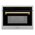 ZLINE Autograph Edition 24" 1.6 cu ft. Built-in Convection Microwave Oven in Stainless Steel with Accents MWOZ-24