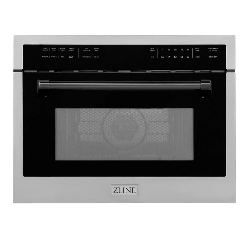 ZLINE Autograph Edition 24" 1.6 cu ft. Built-in Convection Microwave Oven in Stainless Steel with Accents MWOZ-24