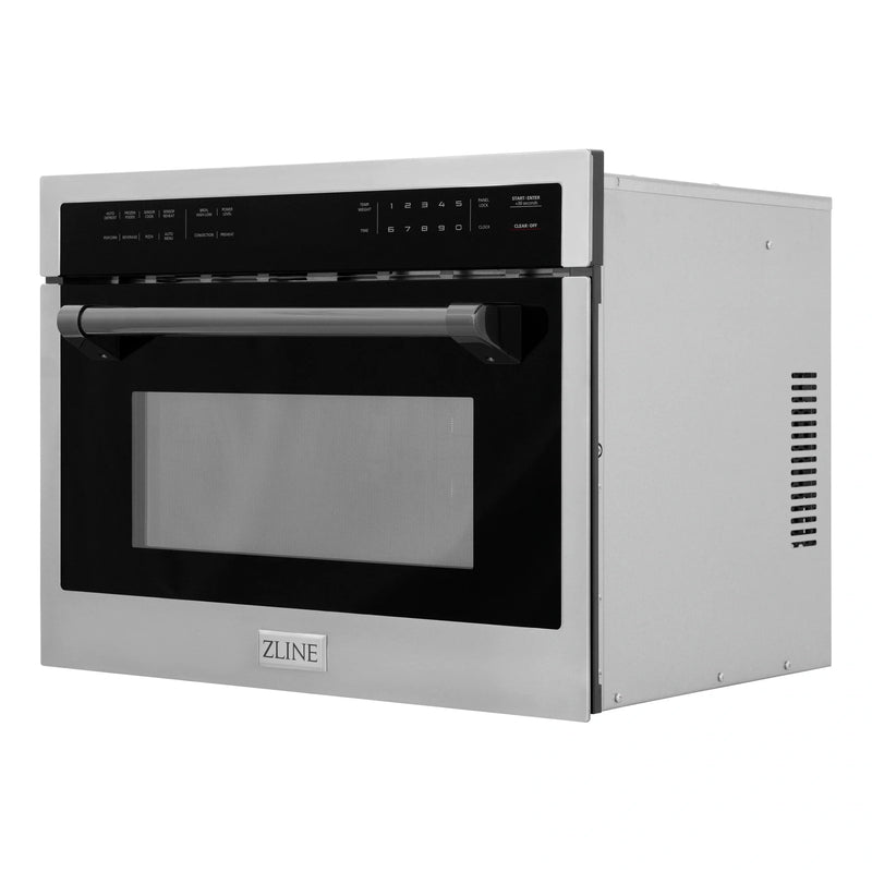 ZLINE Autograph Edition 24" 1.6 cu ft. Built-in Convection Microwave Oven in Stainless Steel with Accents MWOZ-24