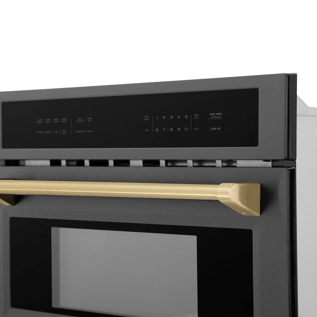 ZLINE Autograph Edition 30” 1.6 cu ft. Built-in Convection Microwave Oven in Black Stainless Steel with Accents MWOZ-30-BS
