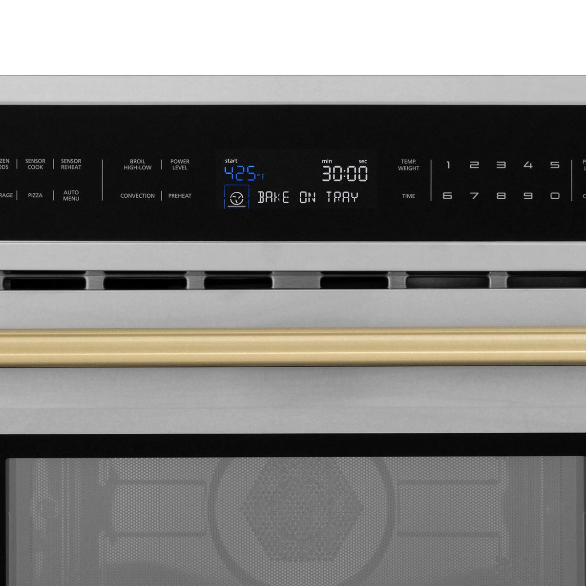 ZLINE Autograph Edition 30” 1.6 cu ft. Built-in Convection Microwave Oven in Stainless Steel with Accents MWOZ-30