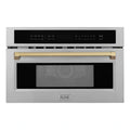 ZLINE Autograph Edition 30” 1.6 cu ft. Built-in Convection Microwave Oven in Stainless Steel with Accents MWOZ-30