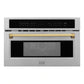 ZLINE Autograph Edition 30” 1.6 cu ft. Built-in Convection Microwave Oven in Stainless Steel with Accents MWOZ-30