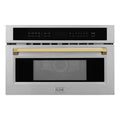 ZLINE Autograph Edition 30” 1.6 cu ft. Built-in Convection Microwave Oven in Stainless Steel with Accents MWOZ-30