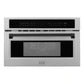 ZLINE Autograph Edition 30” 1.6 cu ft. Built-in Convection Microwave Oven in Stainless Steel with Accents MWOZ-30