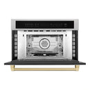 ZLINE Autograph Edition 30” 1.6 cu ft. Built-in Convection Microwave Oven in Fingerprint Resistant Stainless Steel with Accents MWOZ-30-SS