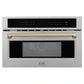 ZLINE Autograph Edition 30” 1.6 cu ft. Built-in Convection Microwave Oven in Fingerprint Resistant Stainless Steel with Accents MWOZ-30-SS