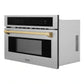 ZLINE Autograph Edition 30” 1.6 cu ft. Built-in Convection Microwave Oven in Fingerprint Resistant Stainless Steel with Accents MWOZ-30-SS