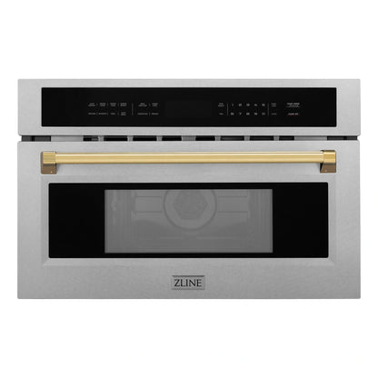 ZLINE Autograph Edition 30” 1.6 cu ft. Built-in Convection Microwave Oven in Fingerprint Resistant Stainless Steel with Accents MWOZ-30-SS