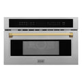 ZLINE Autograph Edition 30” 1.6 cu ft. Built-in Convection Microwave Oven in Fingerprint Resistant Stainless Steel with Accents MWOZ-30-SS