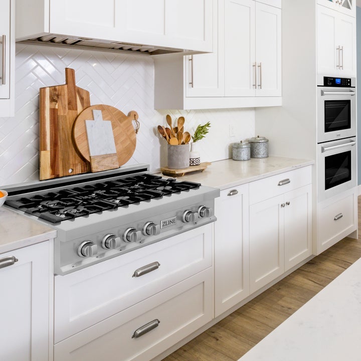 ZLINE Kitchen Package with 36" Stainless Steel Rangetop and 30" Double Wall Oven (2KP-RTAWD36)