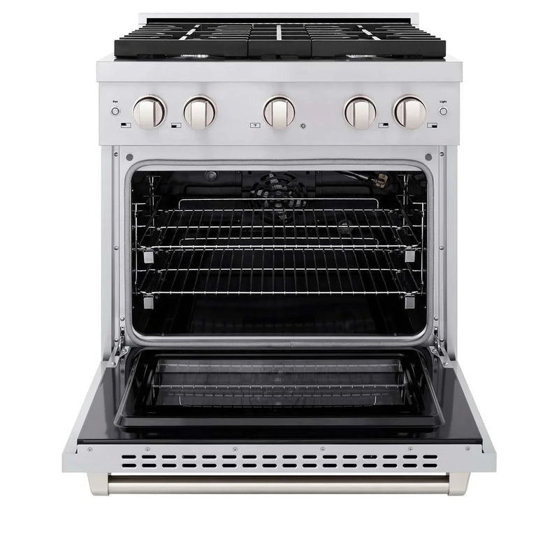 ZLINE 30-Inch Gas Range with 4 Burners and 4.2 cu. ft. Convection Gas Oven in Stainless Steel SGR30