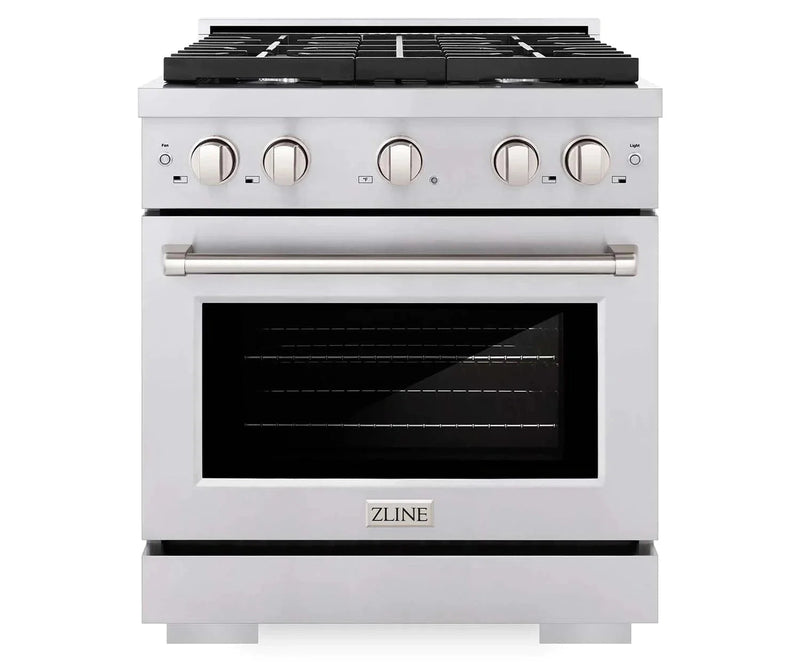 ZLINE 30-Inch Gas Range with 4 Burners and 4.2 cu. ft. Convection Gas Oven in Stainless Steel SGR30