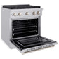ZLINE 30-Inch Gas Range with 4 Burners and 4.2 cu. ft. Convection Gas Oven in Stainless Steel SGR30