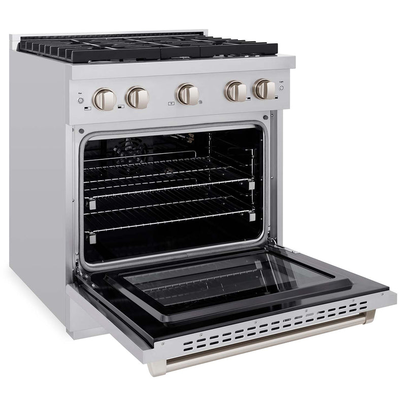 ZLINE 30-Inch Gas Range with 4 Burners and 4.2 cu. ft. Convection Gas Oven in Stainless Steel SGR30