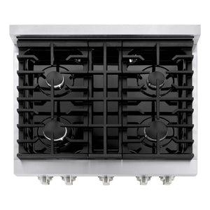 ZLINE 30-Inch Gas Range with 4 Burners and 4.2 cu. ft. Convection Gas Oven in Stainless Steel SGR30