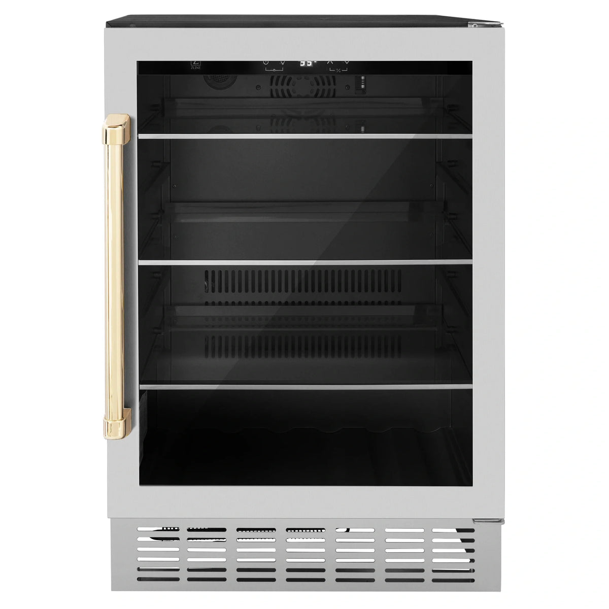 ZLINE 24 in. Monument Autograph Edition 154 Can Beverage Fridge in Stainless Steel with Accents RBVZ-US-24