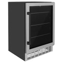 ZLINE 24 in. Monument Autograph Edition 154 Can Beverage Fridge in Stainless Steel with Accents RBVZ-US-24